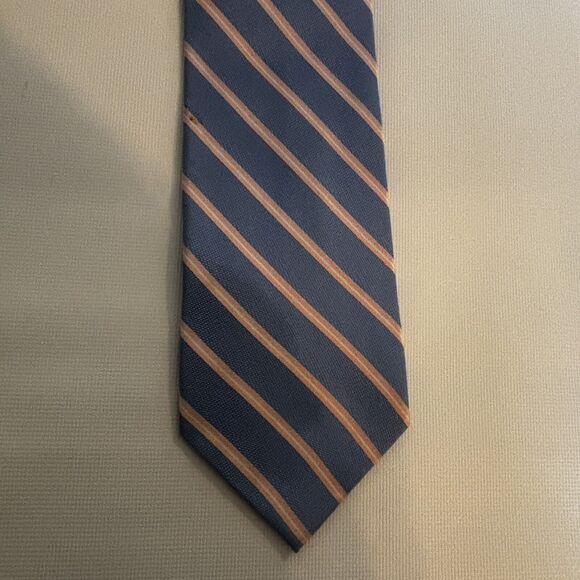 Finamore Napoli Blue Stripe Silk Tie - Picture 1 of 3